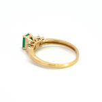 Load image into Gallery viewer, 14K Solid Yellow Gold Diamond and Emerald Cluster Ring.