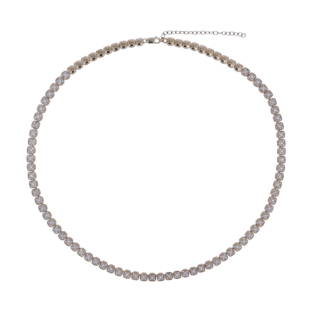 NFR72697. 14K Solid Yellow Gold Diamond Tennis Necklace