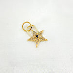 Load image into Gallery viewer, GDP511. 14k Solid Gold Diamond and Gemstone Star Charm