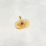 Load image into Gallery viewer, DP355. Diamond Sterling Silver Rectangle Eye Pendant with Gemstone