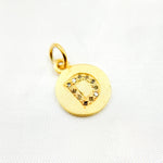 Load image into Gallery viewer, DC063. Diamond Sterling Silver Letter "D" Round Charm