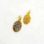Load image into Gallery viewer, DC944. Diamond Sterling Silver Oval Charm
