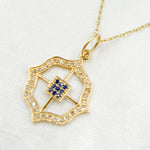 Load image into Gallery viewer, 14K Solid Gold Diamond Charm. Available in (Ruby & Blue Sapphire). GDP273