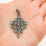 Load image into Gallery viewer, DSP066. Diamond Silver Gemstone Fancy Shape Pendant