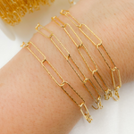 Load image into Gallery viewer, Gold Plated Sterling Silver Diamond Cut Paperclip Chain