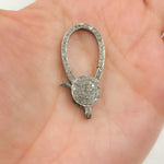Load image into Gallery viewer, DC671. Diamond Sterling Silver Pear Shape Trigger Clasp