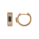Load image into Gallery viewer, EHF57634. 14k Solid Gold Diamond and Gemstones Hoop Earrings