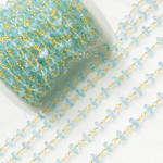 Load image into Gallery viewer, Sky Blue Topaz Gold Plated 925 Sterling Silver Wire Chain. BT10