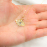Load image into Gallery viewer, 14K Gold Evil Eye Shape Charm with Diamonds and Gemstones. GDP55