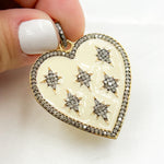 Load image into Gallery viewer, Buy Now Silver Heart and Stars Enamel Pendants