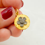 Load image into Gallery viewer, DC427. Diamond & Sterling Silver Round Flower Charm