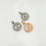 Load image into Gallery viewer, DC330. Diamond Sterling Silver Round Eye Charm with Gemstone