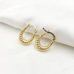 Load image into Gallery viewer, GER176. 14k Yellow Gold Croissant Small Hollow Hoops