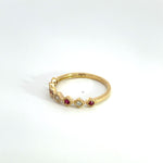 Load image into Gallery viewer, 14K Solid Gold Diamond & Ruby Ring.