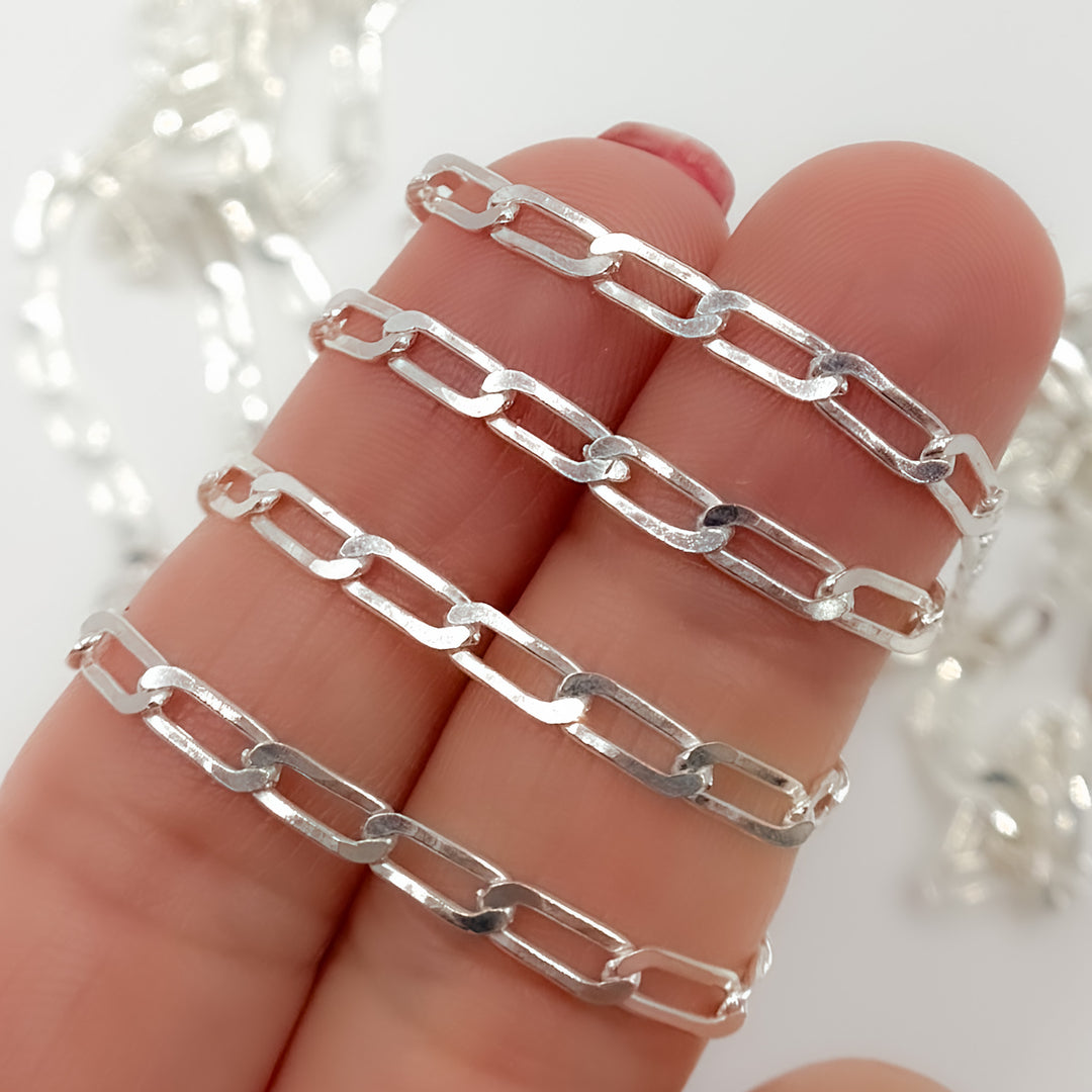 Silver Flat Curb Chain