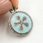 Load image into Gallery viewer, Buy Sterling Silver Round Flower Enamel Pendant