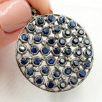 Load image into Gallery viewer, DSP075. Diamond Sterling Silver Round Pendant with Gemstone