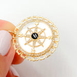 Load image into Gallery viewer, Shop Now 14K Gold Round Compass Pendant
