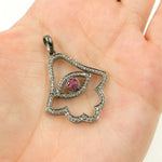 Load image into Gallery viewer, DP042. Diamond & Sterling Silver Hamsa Pendant