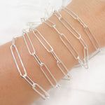 Load image into Gallery viewer, Silver Smooth Paperclip Chain
