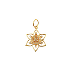 Load image into Gallery viewer, 14K Solid Gold Flower Charm with Diamonds. GDP324
