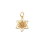 Load image into Gallery viewer, GDP324. 14K Solid Gold Flower Charm with Diamonds