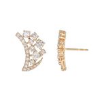 Load image into Gallery viewer, DER00256. 14k Solid Yellow Gold Diamond Fancy Studs