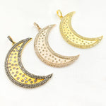 Load image into Gallery viewer, Diamond Sterling Silver Moon Pendant