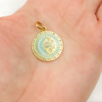 Load image into Gallery viewer, Sterling Silver Round Fancy Enamel Pendant
