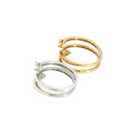 Load image into Gallery viewer, 14k Solid Gold Spiral Diamond Ring.
