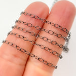 Load image into Gallery viewer, Silver Black Rhodium Smooth Cable Chain