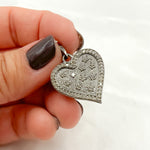 Load image into Gallery viewer, Diamond Sterling Silver Heart Pendant with Gemstone