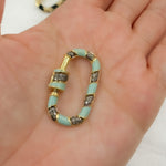 Load image into Gallery viewer, Shop Now Silver Oval Carabiner Clasp with Enamels
