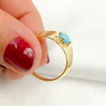 Load image into Gallery viewer, 14K Solid Yellow Gold Turquoise Ring.