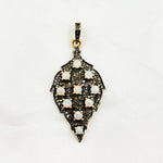 Load image into Gallery viewer, DSP038. Diamond Sterling Silver Leaf Shape Pendant with Gemstones