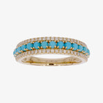 Load image into Gallery viewer, RAE02246TQ. 14k Solid Gold Turquoise and Diamond Band Ring
