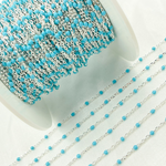 Load image into Gallery viewer, Buy Now Silver Turquoise Color Enamel Chain