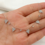 Load image into Gallery viewer, 14K Solid Gold Diamond Heart Shape Dangle Necklace. NT402983