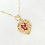 Load image into Gallery viewer, GDP305. 14K Solid Gold Heart Charm with Diamond and Gemstone