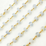 Load image into Gallery viewer, Natural Chalcedony Gold Plated Wire Chain. PCL15