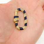 Load image into Gallery viewer, Buy Sterling Silver Oval Carabiner Clasp with Enamels