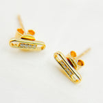 Load image into Gallery viewer, EFA54272. 14K Solid Yellow Gold Diamond Stud Earring