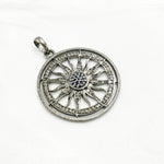 Load image into Gallery viewer, Diamond Sterling Silver Round Sun Pendant with Gemstone