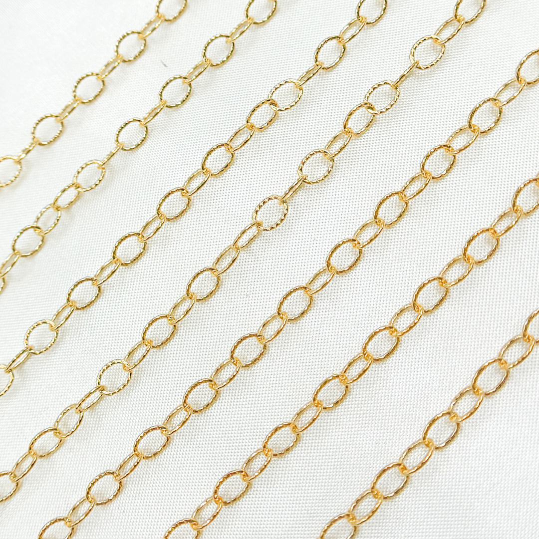 2207LGF. 14k Gold Filled Hammered Cable Chain
