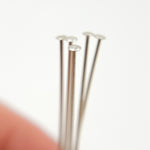 Load image into Gallery viewer, 24 Gauge White Sterling Silver Flat 1 Inch Headpin