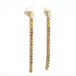 Load image into Gallery viewer, ESN59071MS. 14K Solid Gold Diamond Multi Sapphire Dangle Earrings