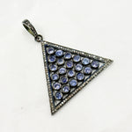 Load image into Gallery viewer, DSP015. Diamond Silver Gemstone Triangle Pendant