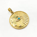 Load image into Gallery viewer, DP694. Diamond Sterling Silver Round Eye Pendant with Gemstone