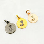 Load image into Gallery viewer, DC069. Diamond Sterling Silver Letter "J" Round Charm