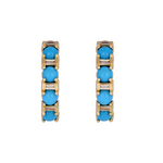 Load image into Gallery viewer, EHC57440. 14K Solid Gold Diamonds and Gemstone Hoops